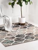 Trellis Frieze 305cm x 305cm Square Blue Multi Blue Abstract, Geometric Area Rug