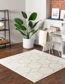 Trellis Frieze 366cm x 366cm Square Ivory Area Rug