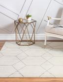 Trellis Frieze 366cm x 366cm Square Ivory Area Rug