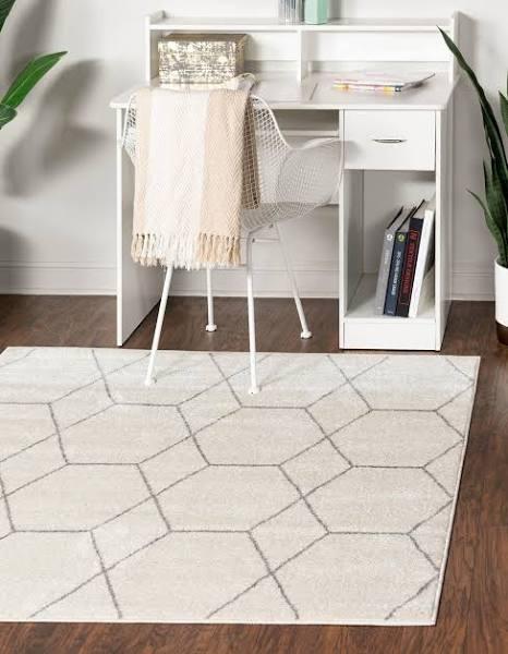 Trellis Frieze 366cm x 366cm Square Ivory Area Rug