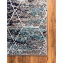 Trellis Frieze 62cm x 95cm Blue Multi Blue Geometric Accent Rug