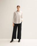 Trenery Cotton Modal Stripe Longline Shirt in Camel Small Camel AU523034