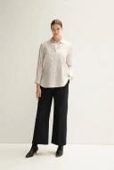 Trenery Cotton Modal Stripe Longline Shirt in Camel XX-Small Camel AU523032