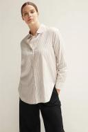 Trenery Cotton Modal Stripe Longline Shirt in Camel XX-Small Camel AU523032