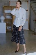 Trenery Geo Chain Pleated Midi Skirt in Night Sky 10 Night Sky AU581926
