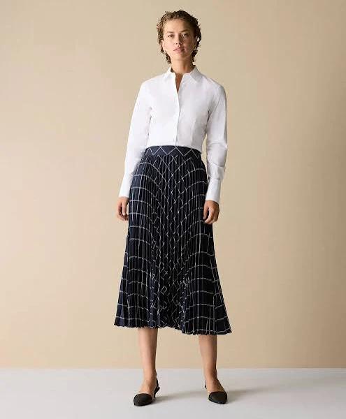 Trenery Geo Chain Pleated Midi Skirt in Night Sky 10 Night Sky AU581926