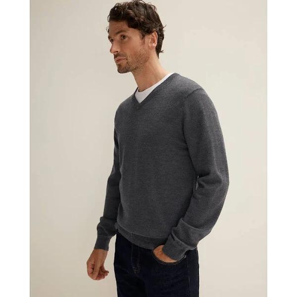 Trenery Classic Merino V Neck in Charcoal XXXL Charcoal AU501117