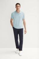 Trenery Men Cotton Pique Marle Polo T-Shirt Light Blue XL 100% Cotton