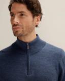 Trenery Men Merino Half Zip Blue 2XL 100% Extrafine Merino Wool