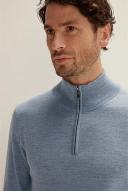 Trenery Men Merino Half Zip Blue XS 100% Extrafine Merino Wool