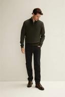 Trenery Men Merino Half Zip Green 2XL 100% Extrafine Merino Wool