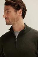 Trenery Men Merino Half Zip Green XS 100% Extrafine Merino Wool