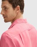 Trenery Men Regular Fit Delave Linen Short Sleeve Shirt Pink XS 100% French Linen