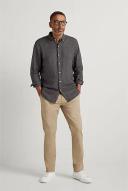 Trenery Men Tailored Fit Delave Linen Long Sleeve Shirt Grey XL 100% French Linen