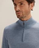 Trenery Merino Half Zip in Chambray Blue Large Chambray Blue AU501275