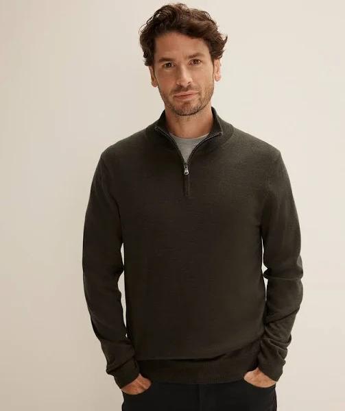 Trenery Merino Half Zip in Kelp XL Kelp AU501304