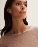 Trenery Merino Marle Long Sleeve T-Shirt in Taupe Medium Taupe AU522970