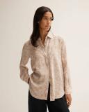 Trenery Silk Paisley Double Cuff Detail Shirt in Honey Large Honey AU523082