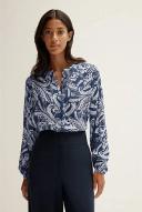 Trenery Women Paisley Placket Detail Blouse Navy 2XS Viscose