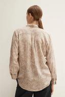 Trenery Women Silk Paisley Double Cuff Detail Shirt Honey 2XL 100% Silk