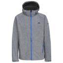 Trespass Mens RAFI Waterproof Softshell Jacket Dark Grey Marl/Blue Zip XS