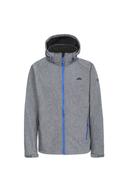 Trespass Mens RAFI Waterproof Softshell Jacket Dark Grey Marl/Blue Zip XS