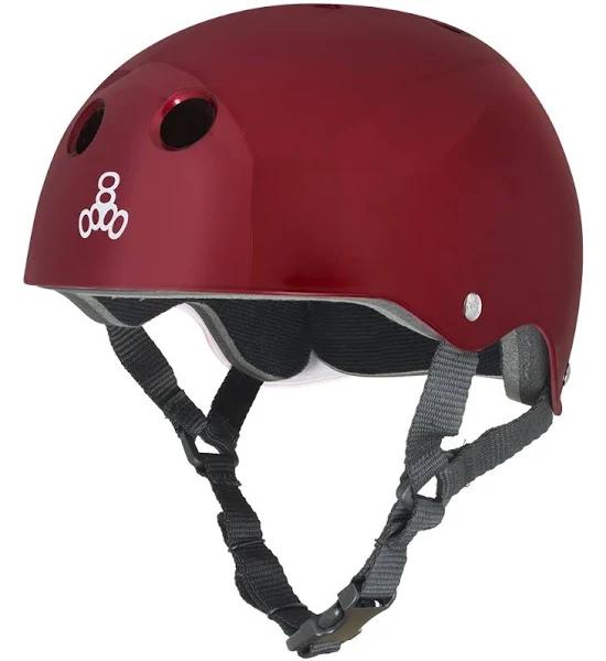 Triple 8 Brainsaver Sweatsaver Helmet Red Metallic Size Medium Skate Scooter