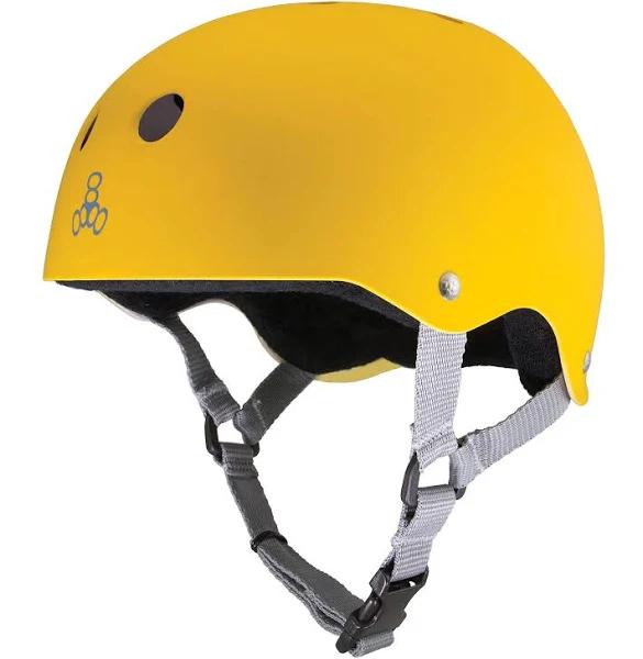 Triple 8 Brainsaver Sweatsaver Helmet Yellow Rubber Size Small Skate Scooter