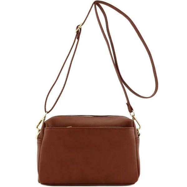 Triple Zip Small Crossbody Bag