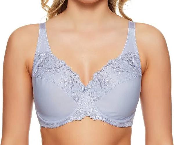 Triumph Embroidered Minimizer Bra - Silver Shadow - 18DD Silver Shadow