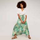Tropical Leaf Wrap Skirt