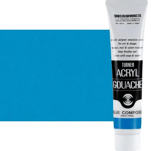 Turner : Acrylic Gouache Paint : 100ml : Blue Compose 152