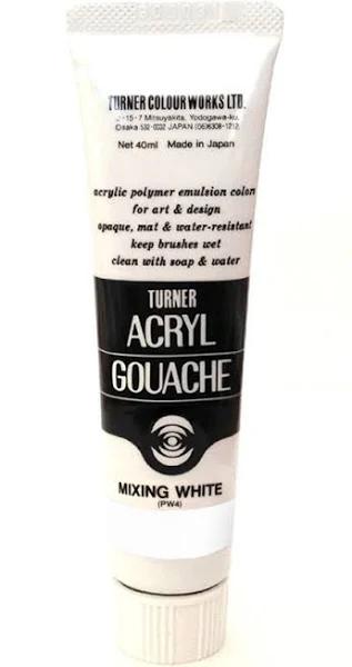 Turner : Acrylic Gouache Paint : 20ml : Mixing White 0