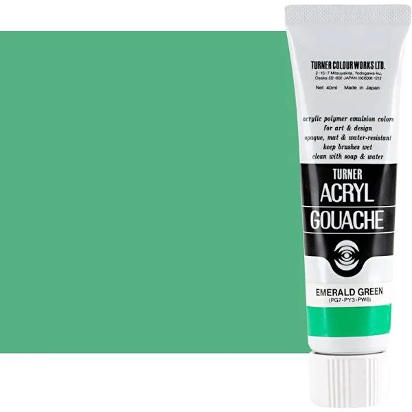 Turner : Acrylic Gouache Paint : 40ml : Emerald Green 40