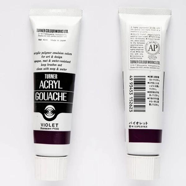 Turner : Acrylic Gouache Paint : 40ml : Violet 62