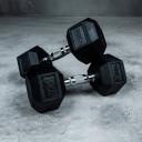TWL - Rubber Hex Dumbbell - Pair - Black 10kg