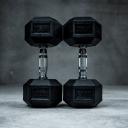 TWL - Rubber Hex Dumbbell - Pair - Black 10kg