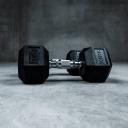 TWL - Rubber Hex Dumbbell - Pair - Black 10kg