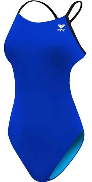 TYR tfsod7a Women's Durafast One Solids Cutoutfit Swimsuit - Royal/Blk, 28