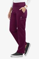 UA Butter-Soft Stretch Knit Waistband Petite Yoga Scrub Pant - XS - Wine