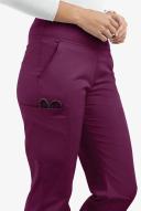 UA Butter-Soft Stretch Knit Waistband Petite Yoga Scrub Pant - XS - Wine