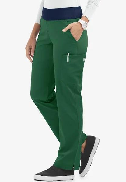 UA Butter-Soft Stretch Knit Waistband Petite Yoga Scrub Pant - XXS - Hunter /navy