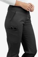 UA Butter-Soft Stretch Knit Waistband Yoga Scrub Pants - XXS - Black