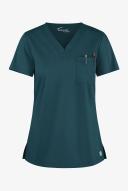 UA Butter-Soft Stretch One Pocket Scrub Top - 2x - Caribbean Blue