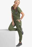 UA Butter-Soft Stretch One Pocket Scrub Top - 3x - Light Olive