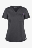 UA Butter-Soft Stretch One Pocket Scrub Top - 4x - Heather Charcoal