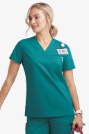 UA Butter-Soft Stretch One Pocket Scrub Top - L - Teal