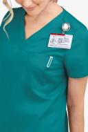 UA Butter-Soft Stretch One Pocket Scrub Top - L - Teal