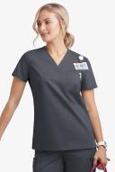 UA Butter-Soft Stretch One Pocket Scrub Top - XL - Pewter