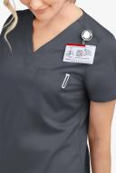 UA Butter-Soft Stretch One Pocket Scrub Top - XL - Pewter